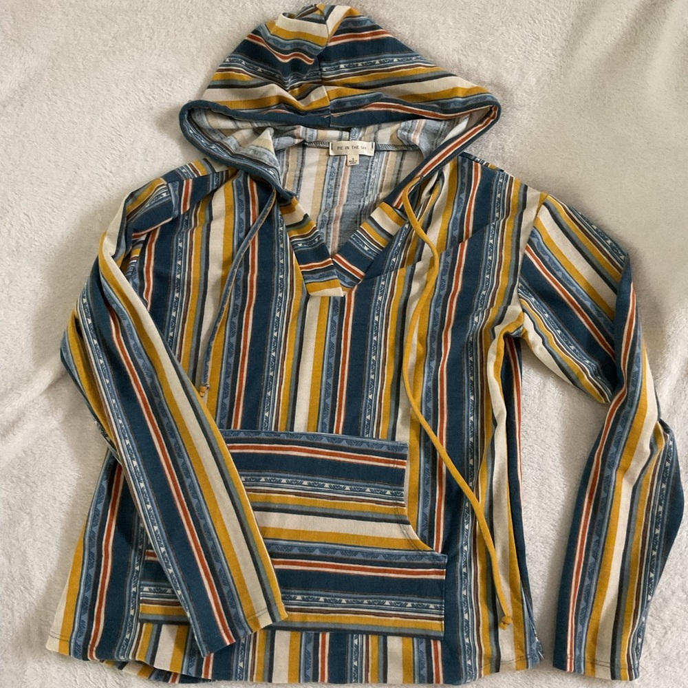 Striped Multicolor Hooded Sweater